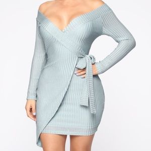 Wrap- up Mini Dress - Sage